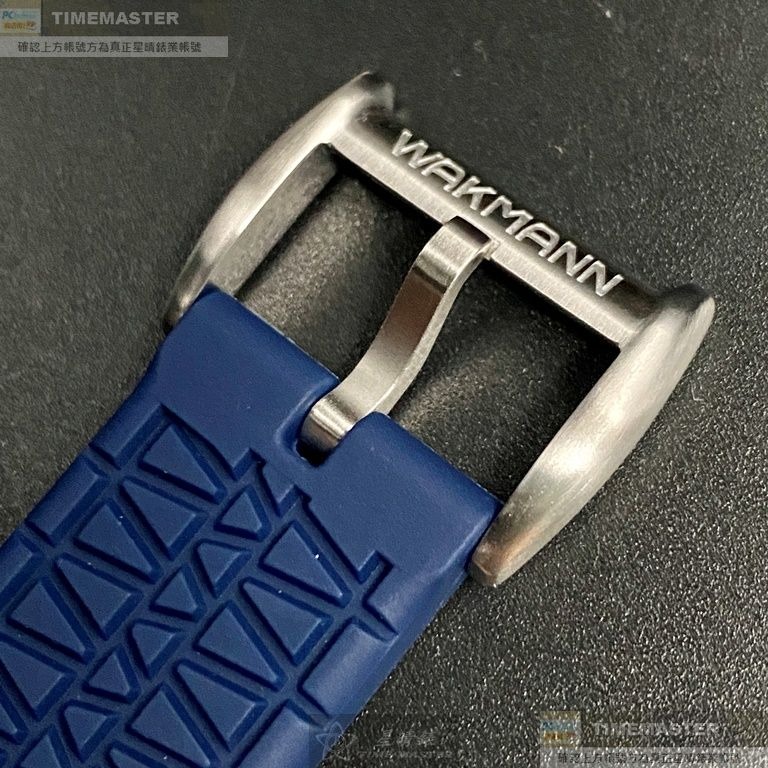WAKMANN:手錶,型號:WA00030,男錶44mm寶藍錶殼寶藍色錶面矽膠錶帶款-細節圖8