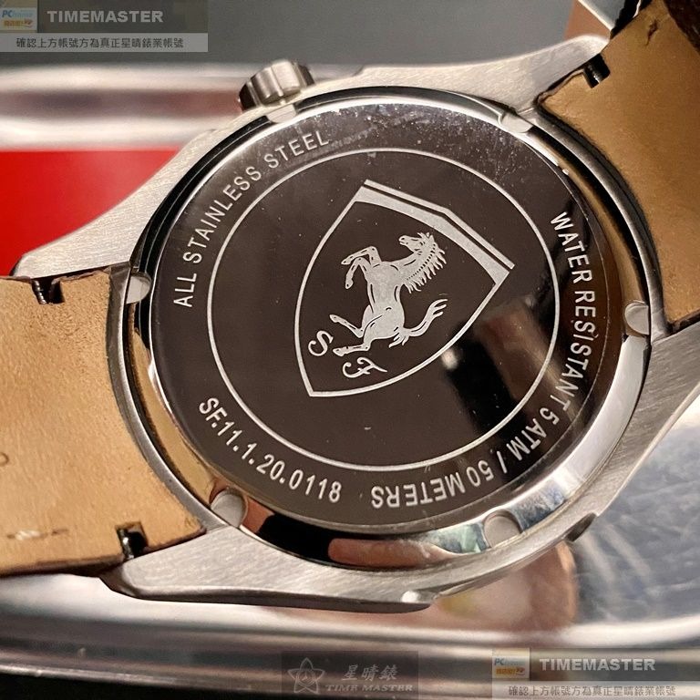 FERRARI:手錶,型號:FE00066,男錶46mm玫瑰金錶殼白色錶面真皮皮革錶帶款-細節圖5