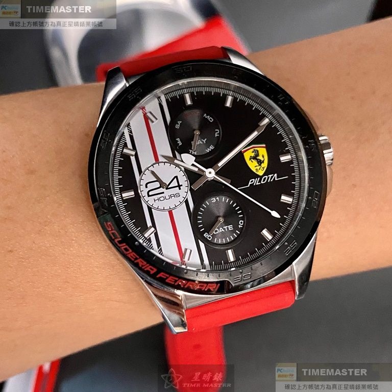 FERRARI:手錶,型號:FE00068,男錶42mm黑錶殼黑色錶面矽膠錶帶款-細節圖3