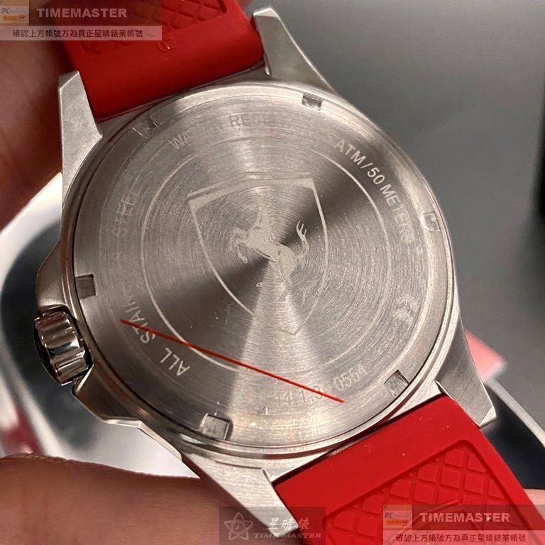 FERRARI:手錶,型號:FE00068,男錶42mm黑錶殼黑色錶面矽膠錶帶款-細節圖4