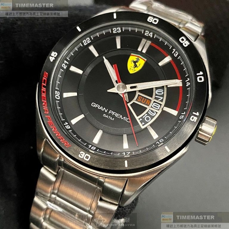 FERRARI:手錶,型號:FE00071,男錶46mm黑錶殼黑色錶面精鋼錶帶款-細節圖2
