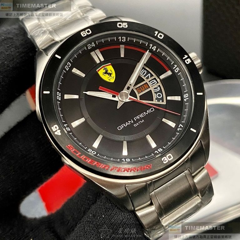 FERRARI:手錶,型號:FE00071,男錶46mm黑錶殼黑色錶面精鋼錶帶款-細節圖6