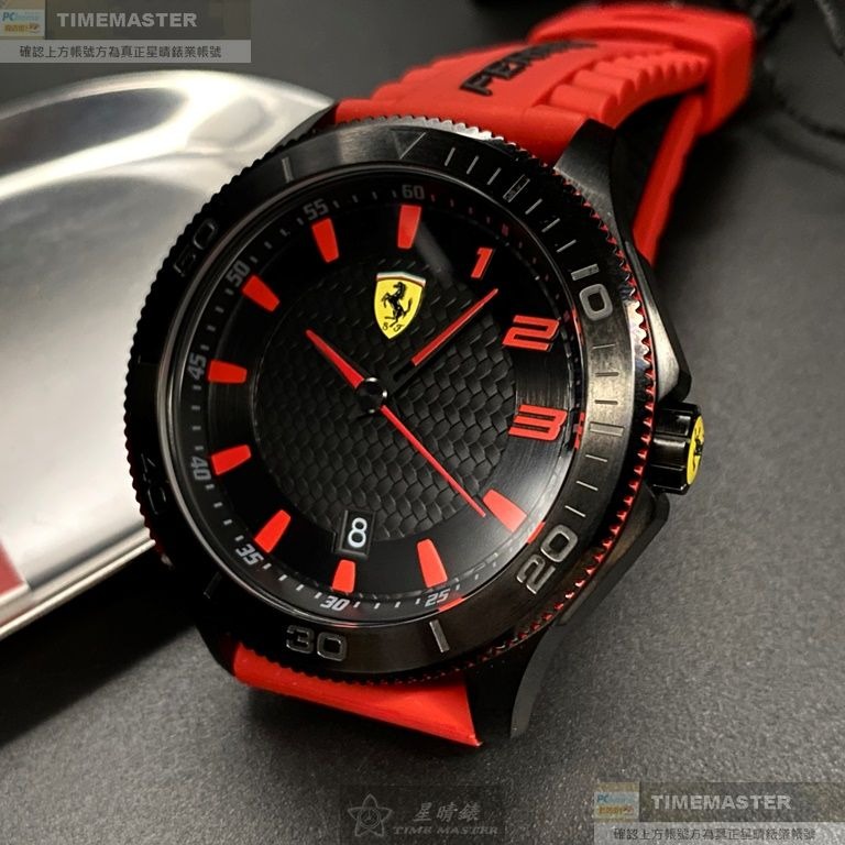 FERRARI:手錶,型號:FE00072,男錶48mm黑錶殼黑色錶面真皮皮革錶帶款-細節圖2