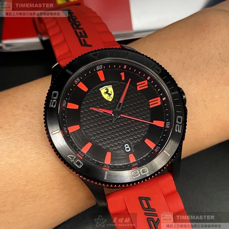 FERRARI:手錶,型號:FE00072,男錶48mm黑錶殼黑色錶面真皮皮革錶帶款-細節圖4