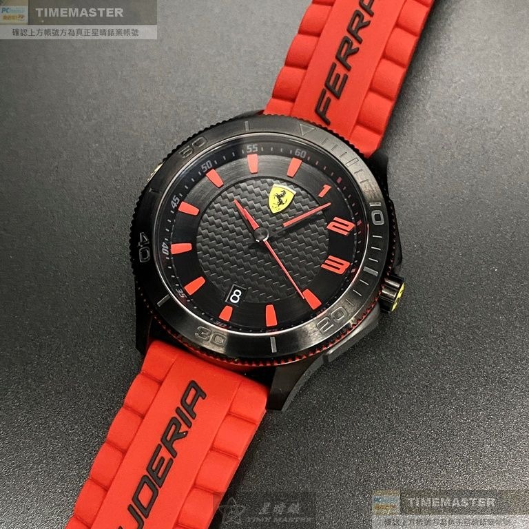 FERRARI:手錶,型號:FE00072,男錶48mm黑錶殼黑色錶面真皮皮革錶帶款-細節圖9