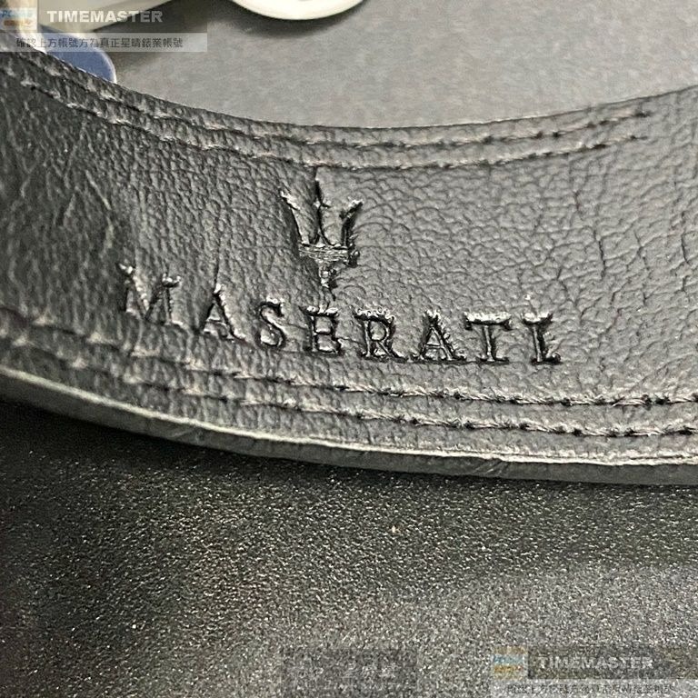 MASERATI:手錶,型號:R8851110003,男錶46mm黑錶殼黑色錶面真皮皮革錶帶款-細節圖6