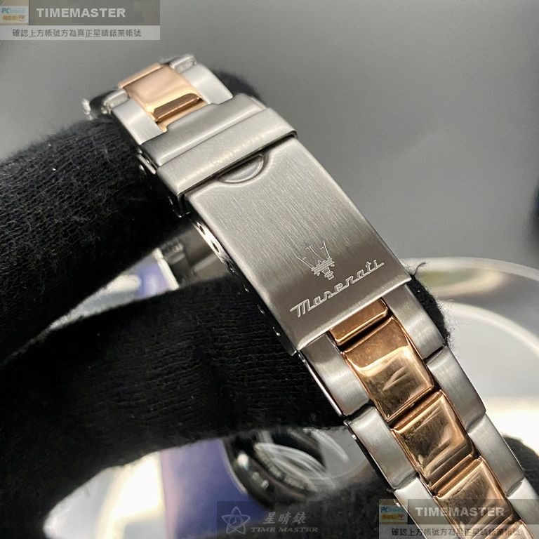 MASERATI:手錶,型號:R8853100507,女錶32mm玫瑰金錶殼寶藍色錶面精鋼錶帶款-細節圖4