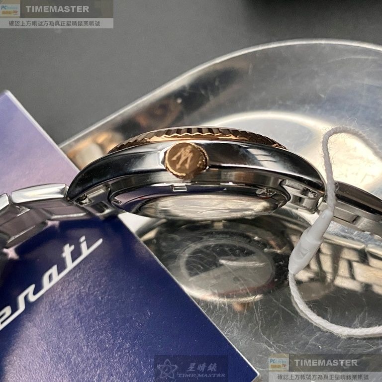 MASERATI:手錶,型號:R8853100507,女錶32mm玫瑰金錶殼寶藍色錶面精鋼錶帶款-細節圖5