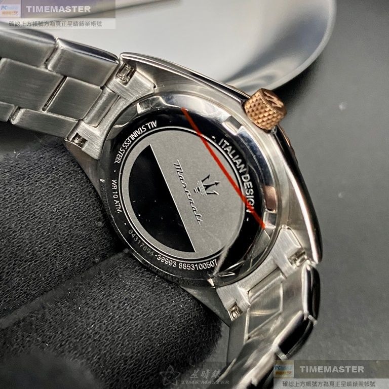 MASERATI:手錶,型號:R8853100507,女錶32mm玫瑰金錶殼寶藍色錶面精鋼錶帶款-細節圖6