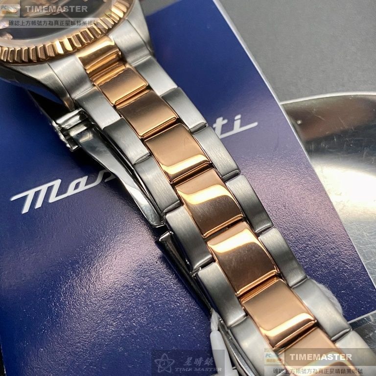 MASERATI:手錶,型號:R8853100507,女錶32mm玫瑰金錶殼寶藍色錶面精鋼錶帶款-細節圖8