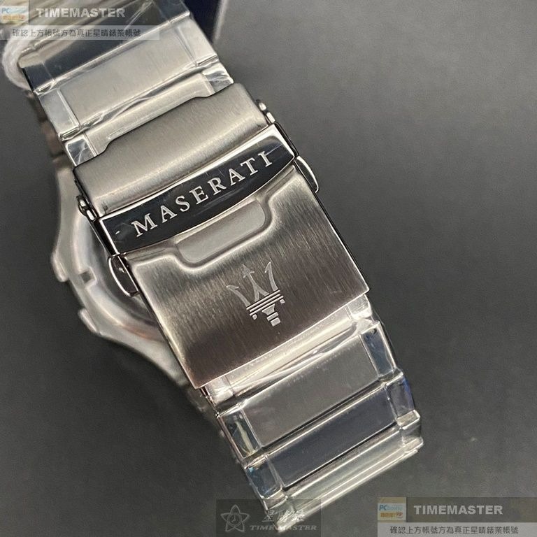 MASERATI:手錶,型號:R8853108002,男女通用錶42mm銀錶殼白色錶面精鋼錶帶款-細節圖5