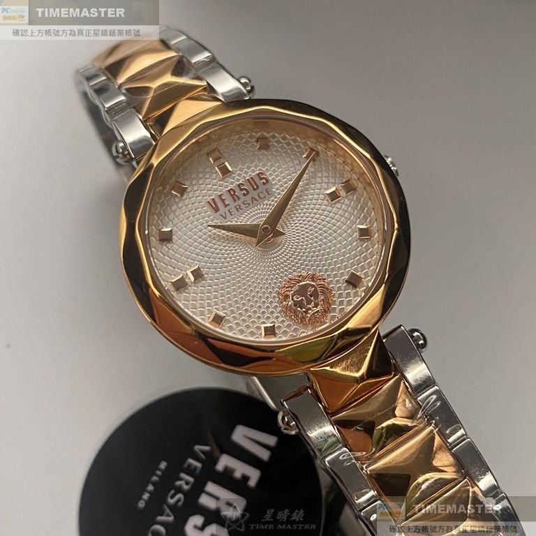 VERSUS VERSACE:手錶,型號:VV00365,女錶32mm玫瑰金錶殼白色錶面精鋼錶帶款-細節圖2
