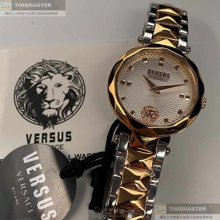 VERSUS VERSACE:手錶,型號:VV00365,女錶32mm玫瑰金錶殼白色錶面精鋼錶帶款-細節圖9