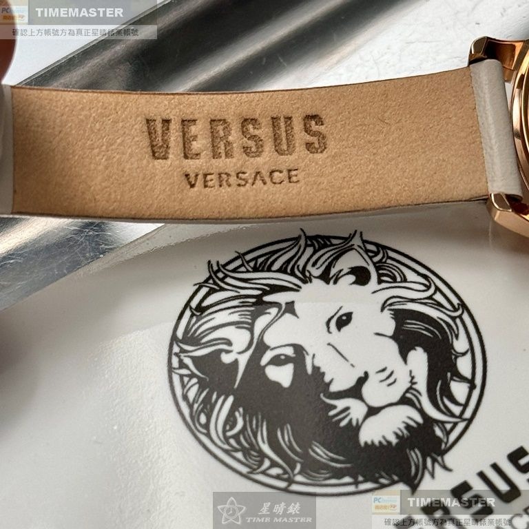 VERSUS VERSACE:手錶,型號:VV00374,女錶34mm玫瑰金錶殼玫瑰金色錶面真皮皮革錶帶款-細節圖7