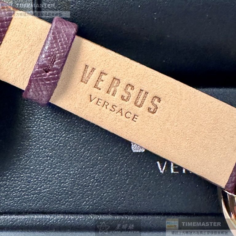 VERSUS VERSACE:手錶,型號:VV00375,女錶36mm玫瑰金錶殼酒紅色錶面真皮皮革錶帶款-細節圖5