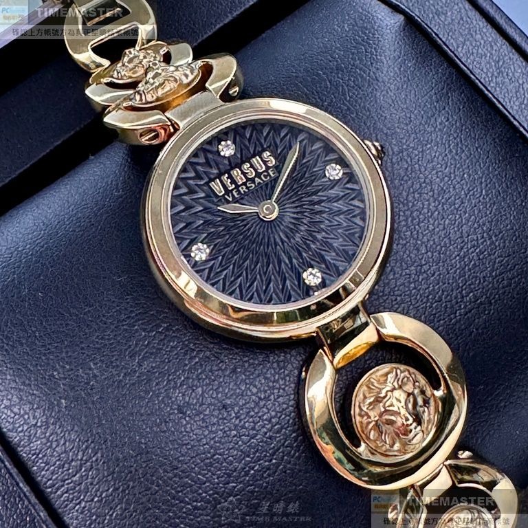 VERSUS VERSACE:手錶,型號:VV00378,女錶28mm金色錶殼黑色錶面精鋼錶帶款-細節圖2