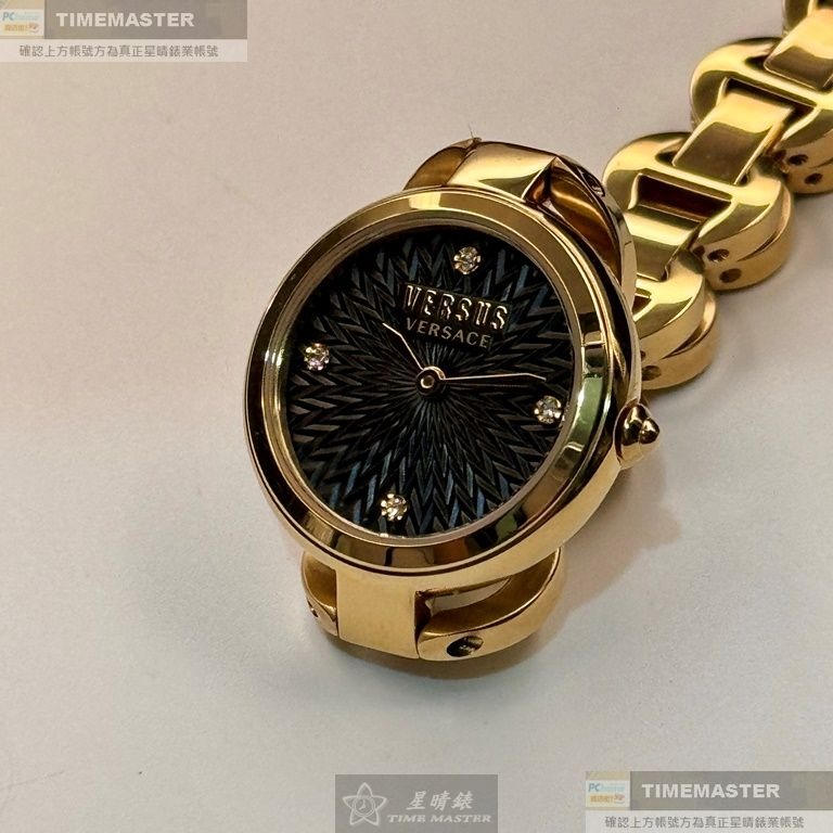 VERSUS VERSACE:手錶,型號:VV00378,女錶28mm金色錶殼黑色錶面精鋼錶帶款-細節圖7