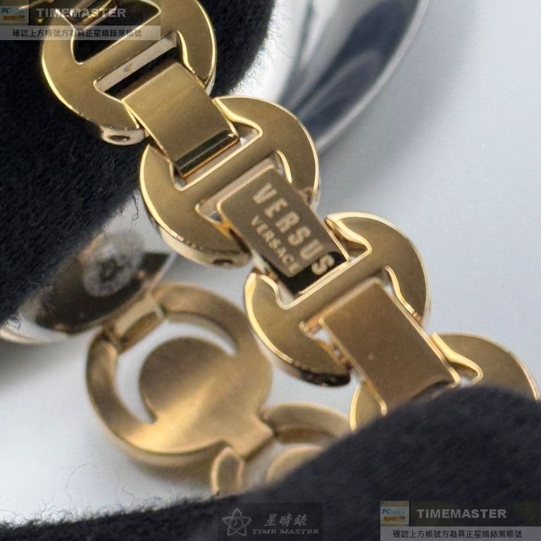VERSUS VERSACE:手錶,型號:VV00378,女錶28mm金色錶殼黑色錶面精鋼錶帶款-細節圖8