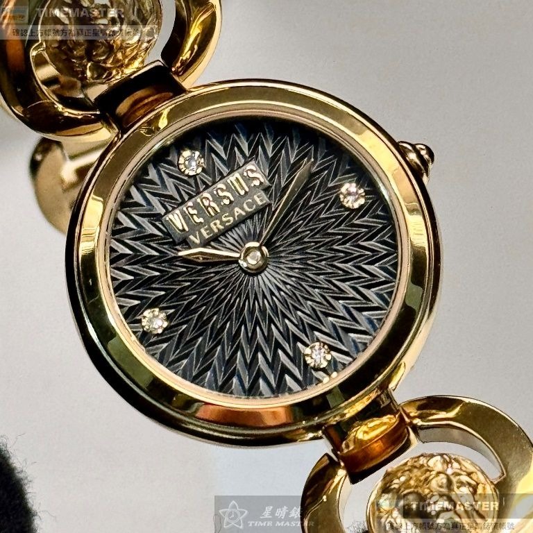 VERSUS VERSACE:手錶,型號:VV00378,女錶28mm金色錶殼黑色錶面精鋼錶帶款-細節圖9