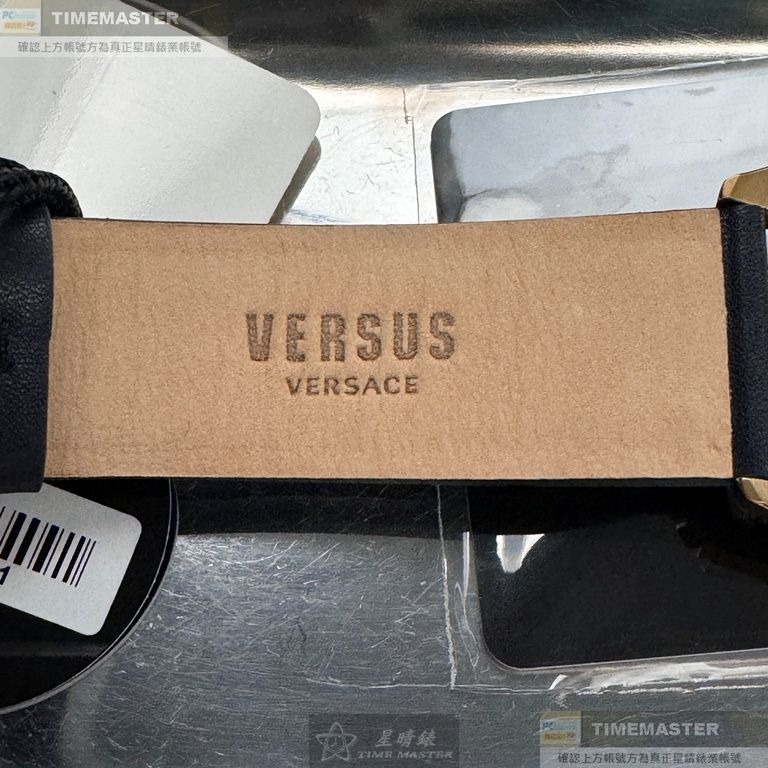 VERSUS VERSACE:手錶,型號:VV00381,男錶44mm金色錶殼黑色幾何立體圖形錶面真皮皮革錶帶款-細節圖7