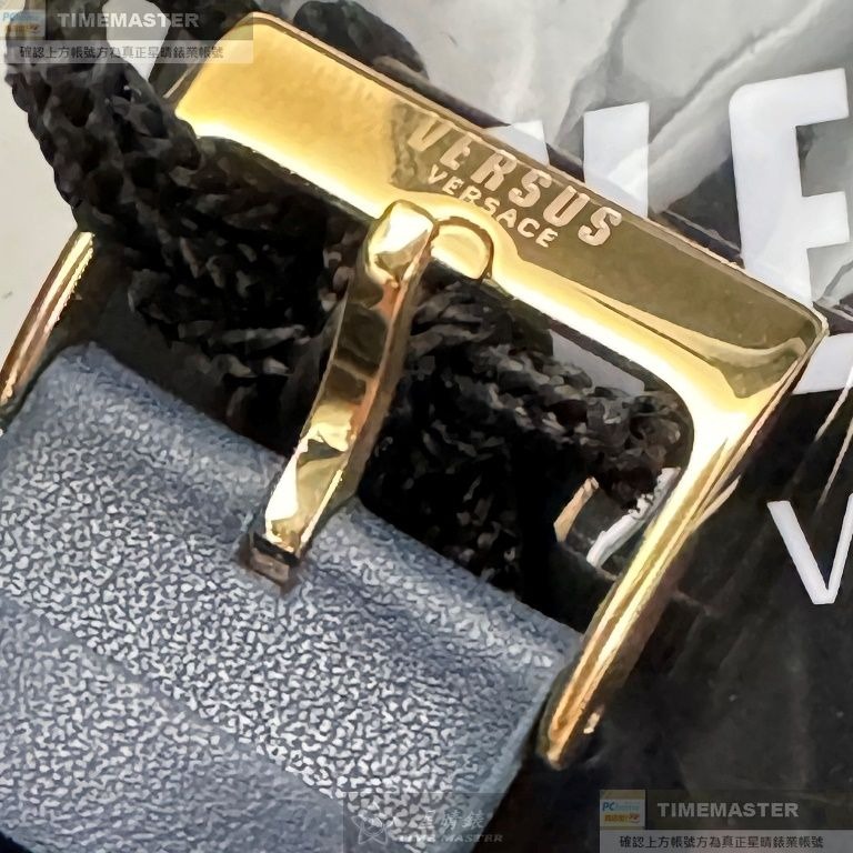 VERSUS VERSACE:手錶,型號:VV00381,男錶44mm金色錶殼黑色幾何立體圖形錶面真皮皮革錶帶款-細節圖8