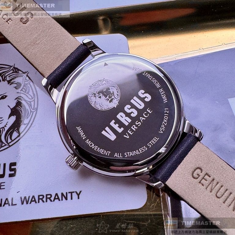 VERSUS VERSACE:手錶,型號:VV00386,女錶34mm銀錶殼黑色錶面真皮皮革錶帶款-細節圖5