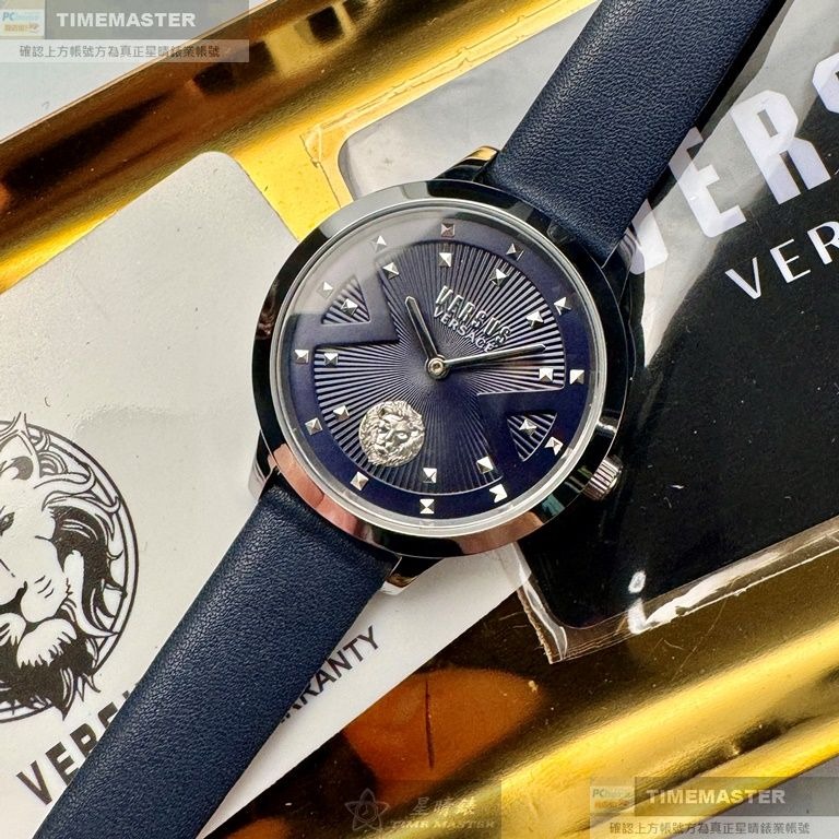 VERSUS VERSACE:手錶,型號:VV00386,女錶34mm銀錶殼黑色錶面真皮皮革錶帶款-細節圖6