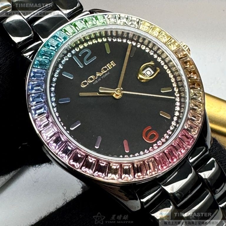 COACH:手錶,型號:CH00165,女錶38mm黑錶殼黑色錶面陶瓷錶帶款-細節圖4