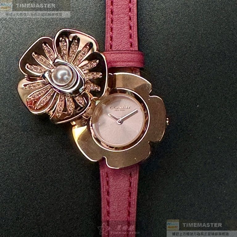 COACH:手錶,型號:CH00178,女錶28mm玫瑰金錶殼玫瑰金色錶面真皮皮革錶帶款-細節圖3