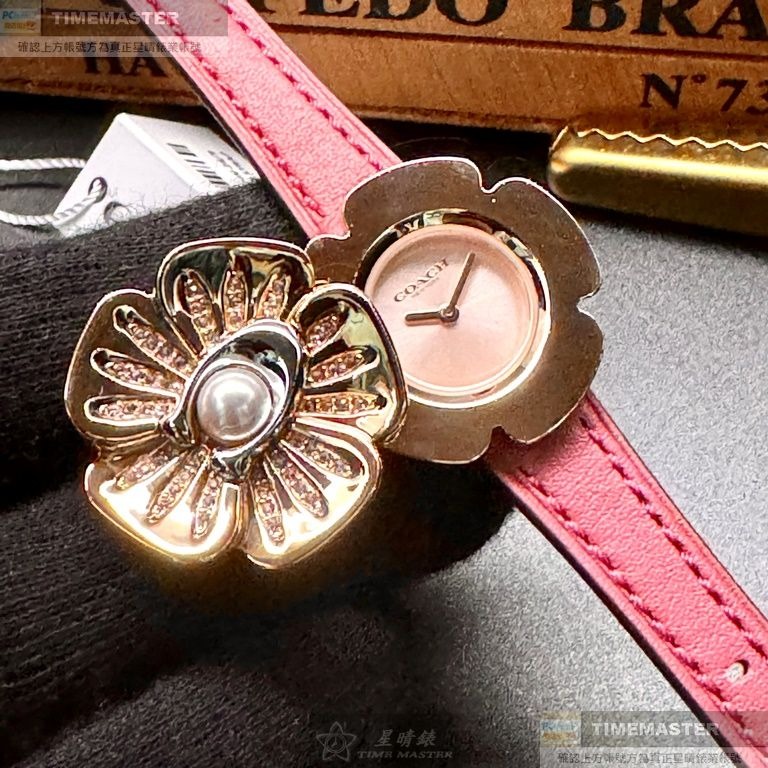 COACH:手錶,型號:CH00178,女錶28mm玫瑰金錶殼玫瑰金色錶面真皮皮革錶帶款-細節圖4