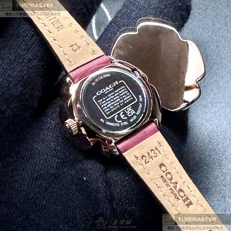 COACH:手錶,型號:CH00178,女錶28mm玫瑰金錶殼玫瑰金色錶面真皮皮革錶帶款-細節圖5