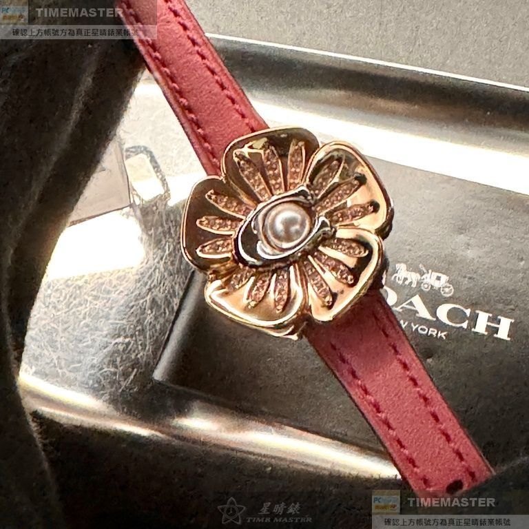 COACH:手錶,型號:CH00178,女錶28mm玫瑰金錶殼玫瑰金色錶面真皮皮革錶帶款-細節圖8