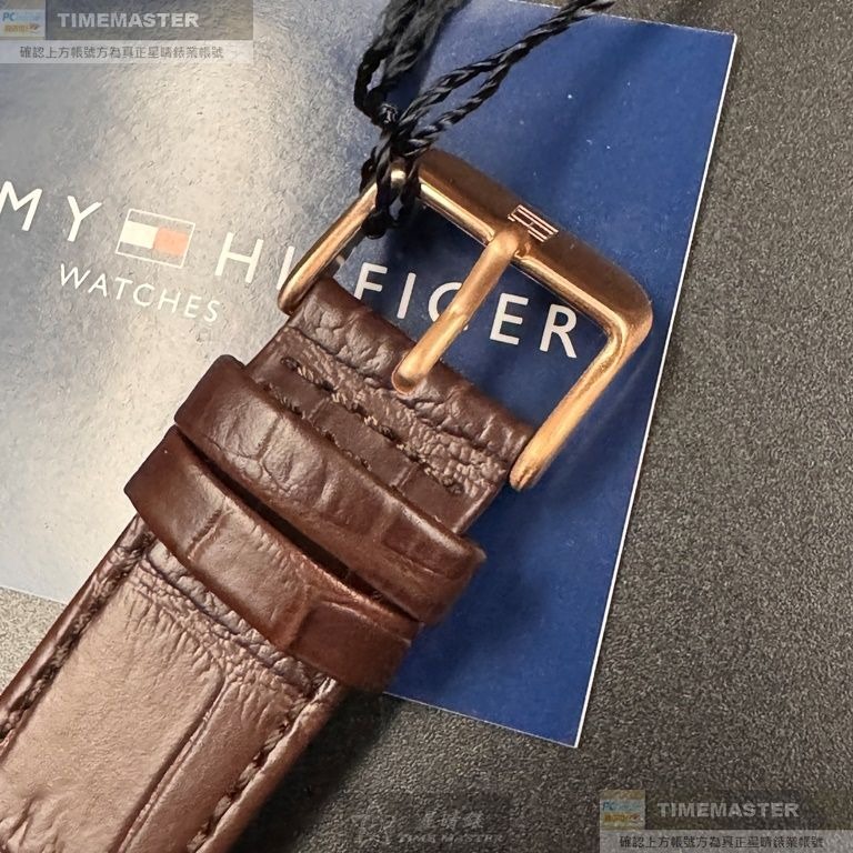 TommyHilfiger:手錶,型號:TH00046,男錶44mm玫瑰金錶殼寶藍色錶面真皮皮革錶帶款-細節圖6
