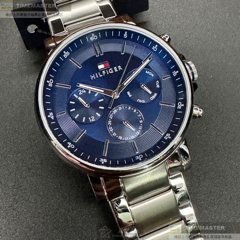 TommyHilfiger:手錶,型號:TH00049,男錶44mm銀錶殼寶藍色錶面精鋼錶帶款-細節圖2