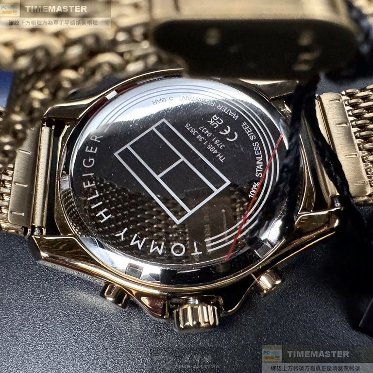 TommyHilfiger:手錶,型號:TH00054,男錶44mm金色錶殼墨綠色錶面米蘭錶帶款-細節圖4