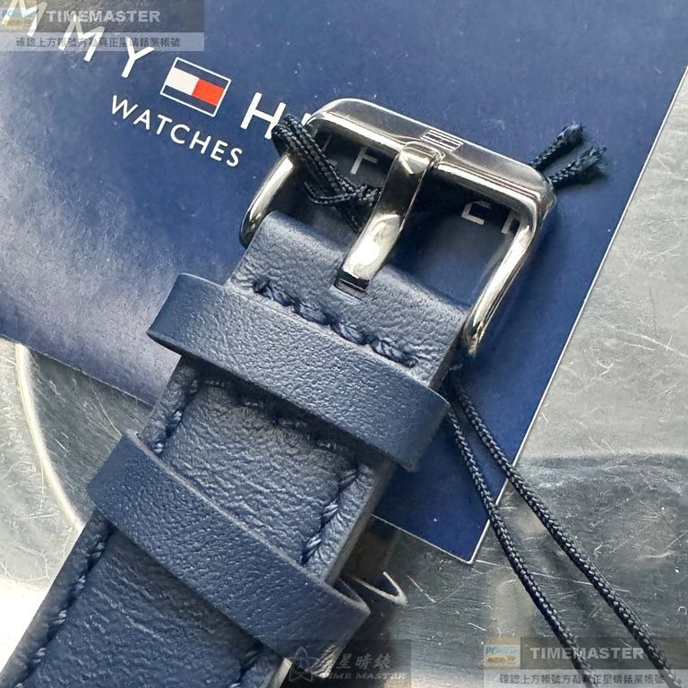 TommyHilfiger:手錶,型號:TH00064,男錶46mm銀藍雙色錶殼寶藍色錶面真皮皮革錶帶款-細節圖5
