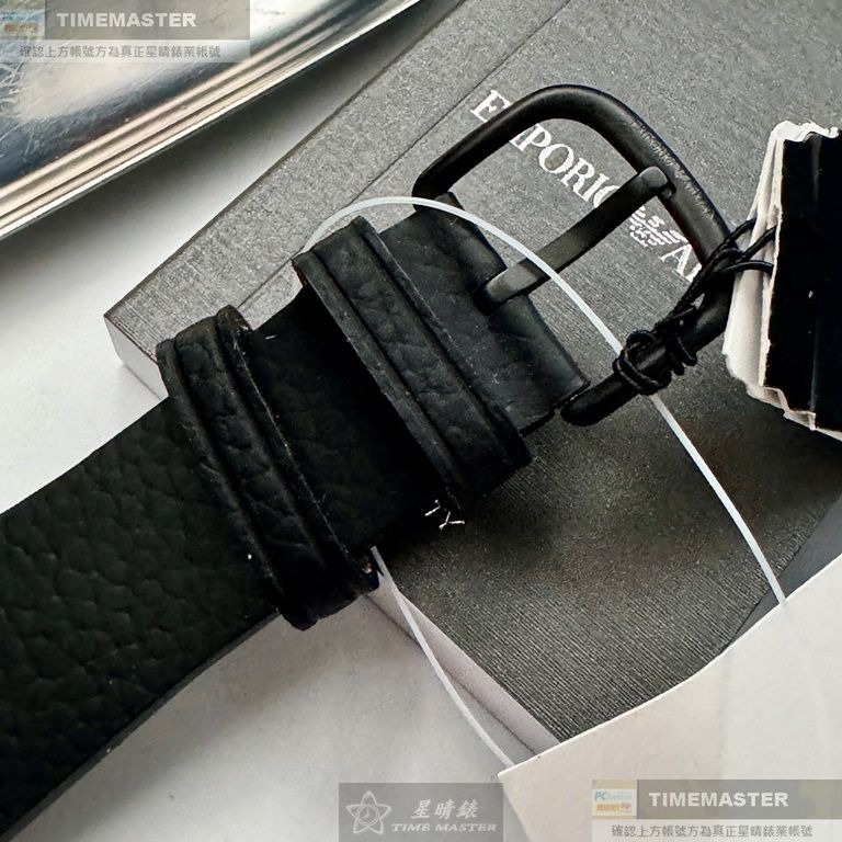 ARMANI:手錶,型號:AR00050,男錶44mm黑錶殼黑色錶面真皮皮革錶帶款-細節圖7