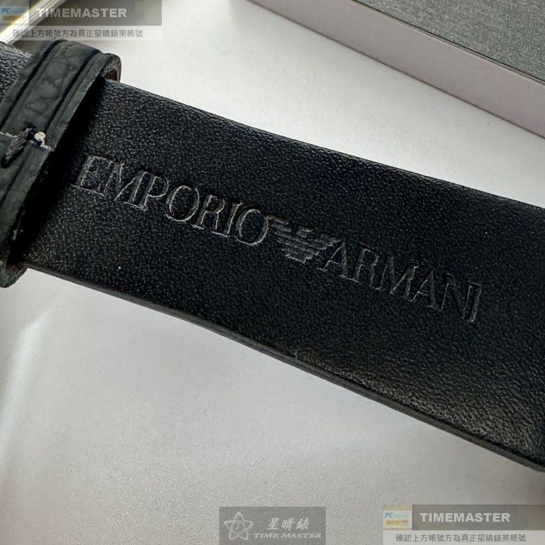 ARMANI:手錶,型號:AR00050,男錶44mm黑錶殼黑色錶面真皮皮革錶帶款-細節圖8