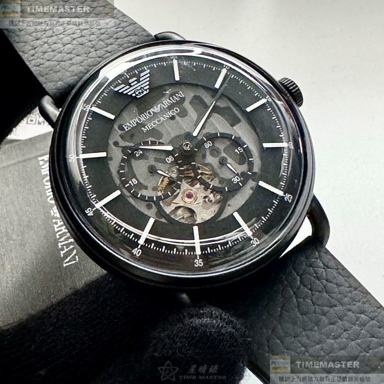 ARMANI:手錶,型號:AR00050,男錶44mm黑錶殼黑色錶面真皮皮革錶帶款-細節圖9