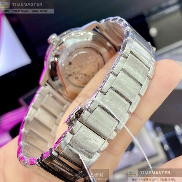 ARMANI:手錶,型號:AR00057,男錶44mm銀錶殼墨綠色機械鏤空錶面精鋼錶帶款-細節圖6