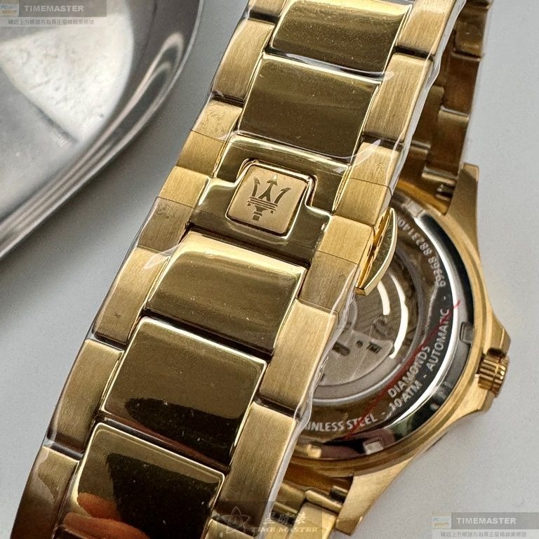 MASERATI手錶,編號R8823140004,44mm金色錶殼,金色錶帶款-細節圖4