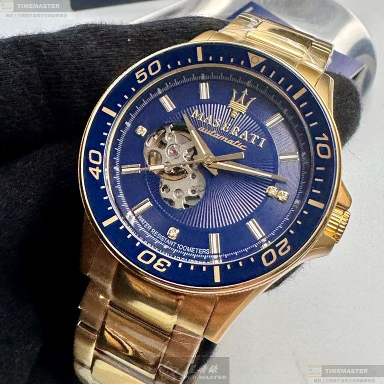 MASERATI手錶,編號R8823140004,44mm金色錶殼,金色錶帶款-細節圖5