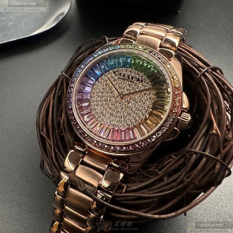 COACH手錶,編號CH00191,36mm玫瑰金錶殼,玫瑰金色錶帶款-細節圖3