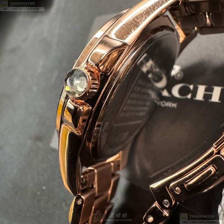 COACH手錶,編號CH00191,36mm玫瑰金錶殼,玫瑰金色錶帶款-細節圖7