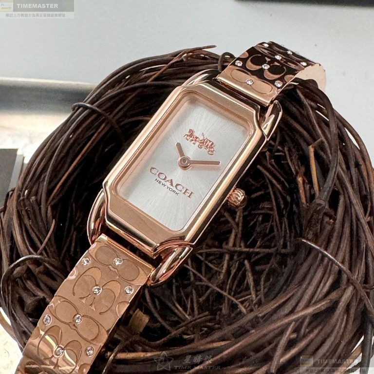 COACH手錶,編號CH00200,18mm, 28mm玫瑰金錶殼,玫瑰金色錶帶款-細節圖3