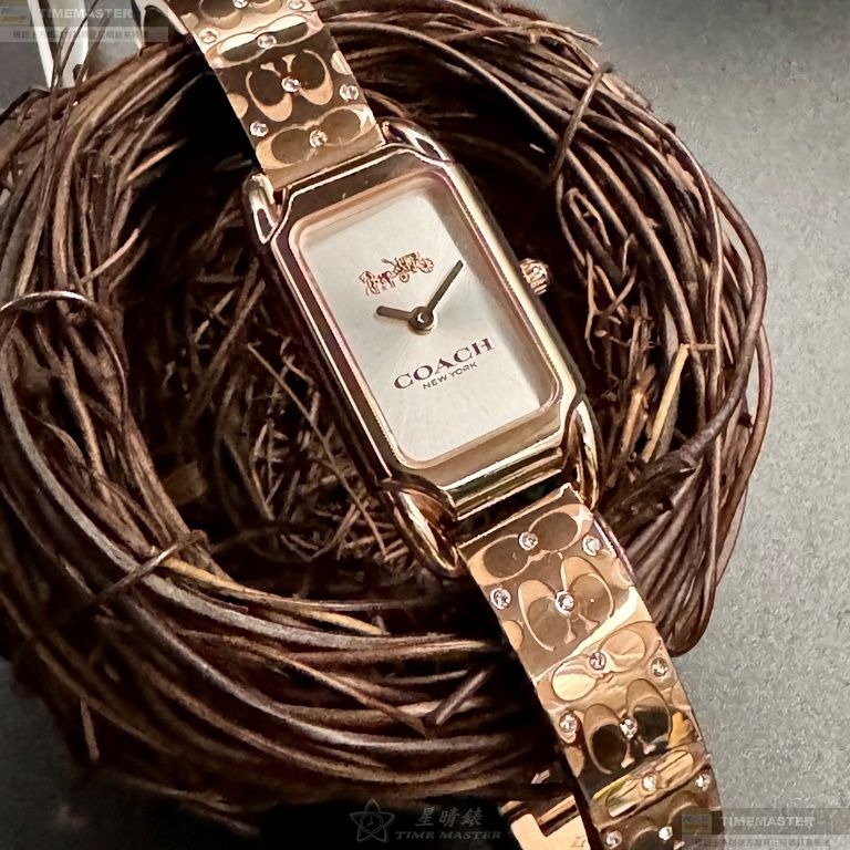 COACH手錶,編號CH00200,18mm, 28mm玫瑰金錶殼,玫瑰金色錶帶款-細節圖6