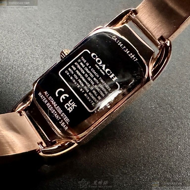 COACH手錶,編號CH00200,18mm, 28mm玫瑰金錶殼,玫瑰金色錶帶款-細節圖8