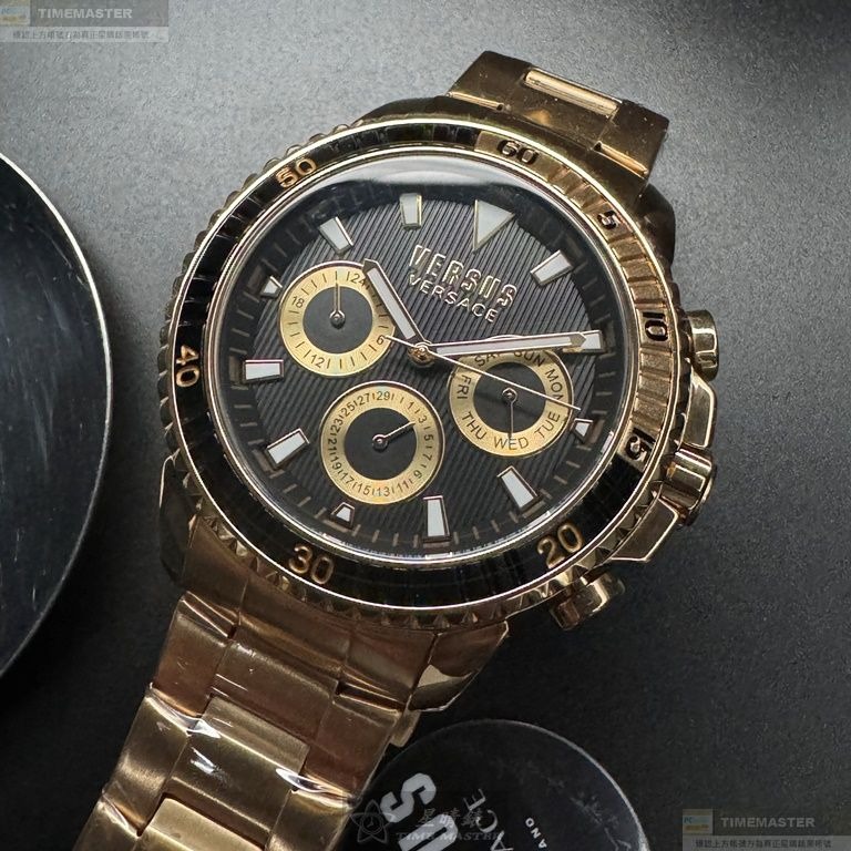 VERSUS VERSACE手錶,編號VV00398,46mm金色錶殼,金色錶帶款-細節圖2