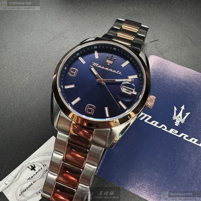 MASERATI手錶,編號R8853151006,42mm玫瑰金錶殼,金銀相間錶帶款-細節圖3