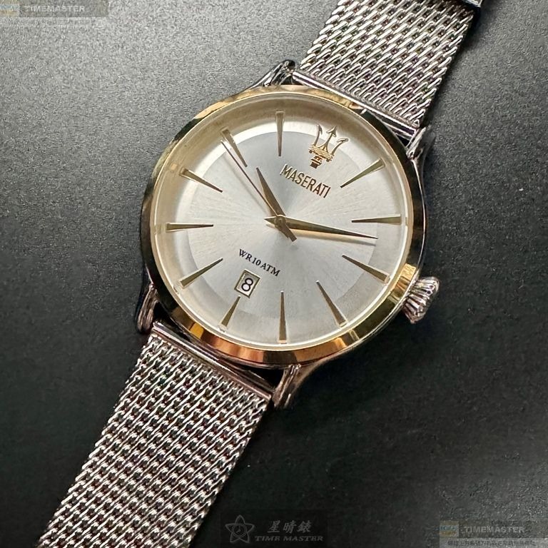 MASERATI手錶,編號R8853118001,42mm金色錶殼,銀色錶帶款-細節圖7